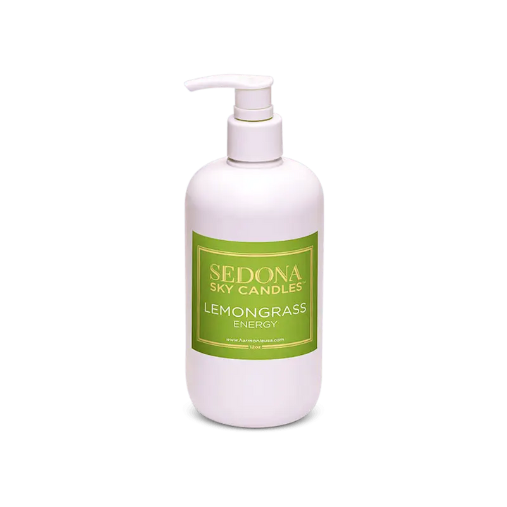 Lemongrass Energy 12oz Lotion in a bottle- Harmonie Home & Body