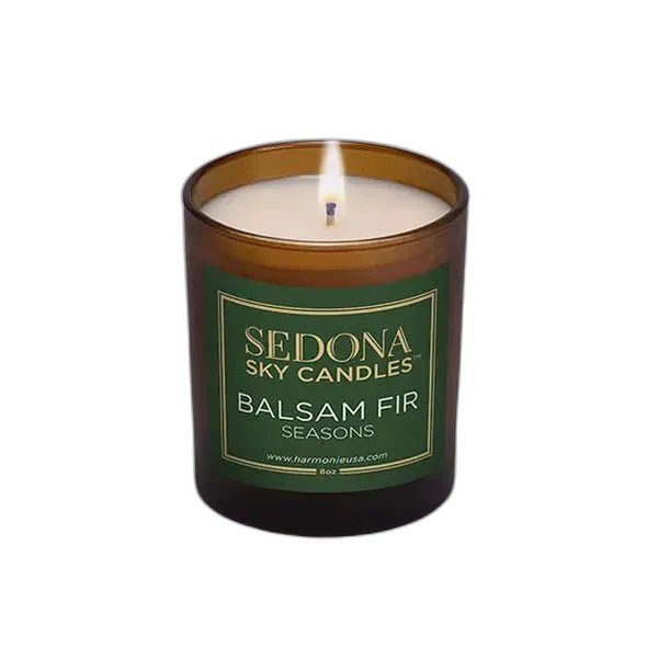 Balsam Fir Pine Candle in a Harmonie vessel on a white background