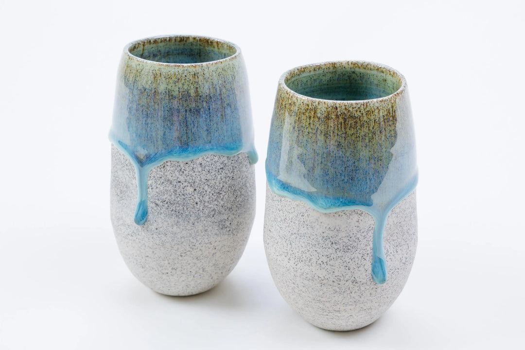 Blue Series Dragonfruit Ceramics Decanter and Goblets - Harmonie Home & Body