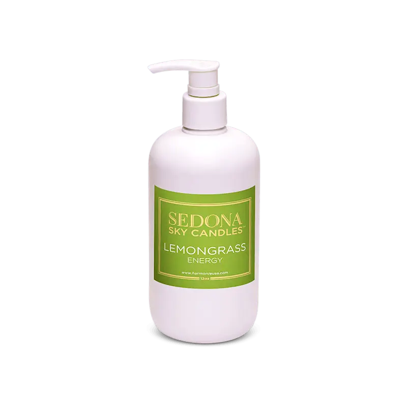 Lemongrass Energy 12oz Lotion in a bottle- Harmonie Home & Body