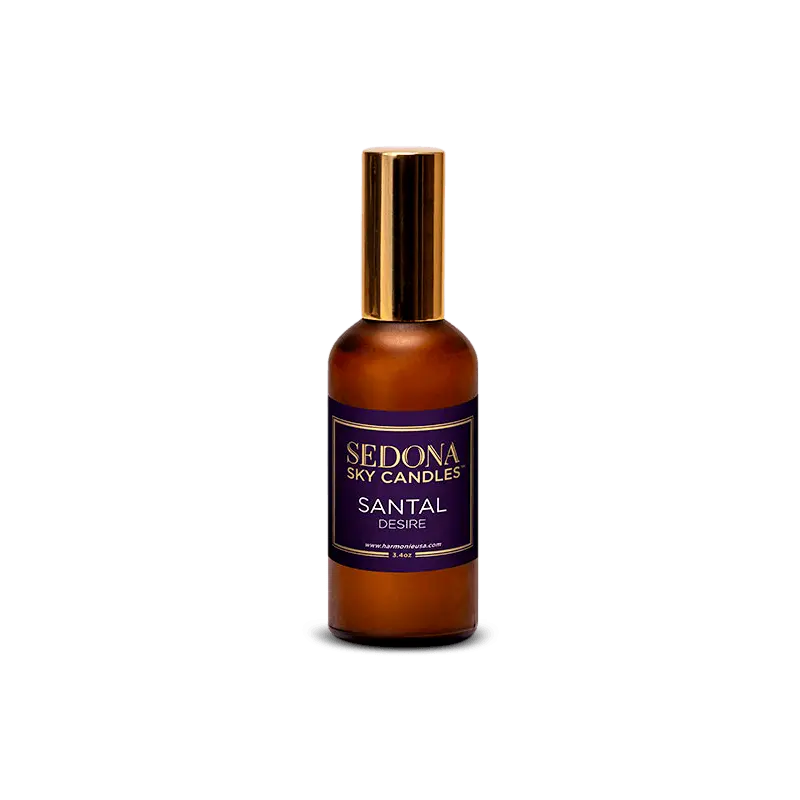 Santal Desire Spray  in a 3.4 Oz - amber glass bottle -Harmonie Home & Body