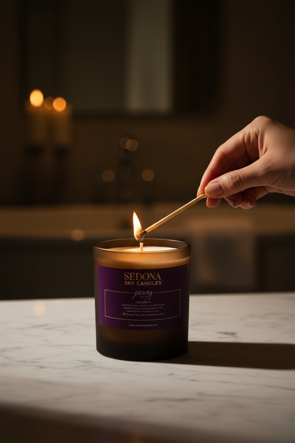 Luxury Peony Candle - Natural Coconut Wax | Harmonie USA Sedona Sky Candles